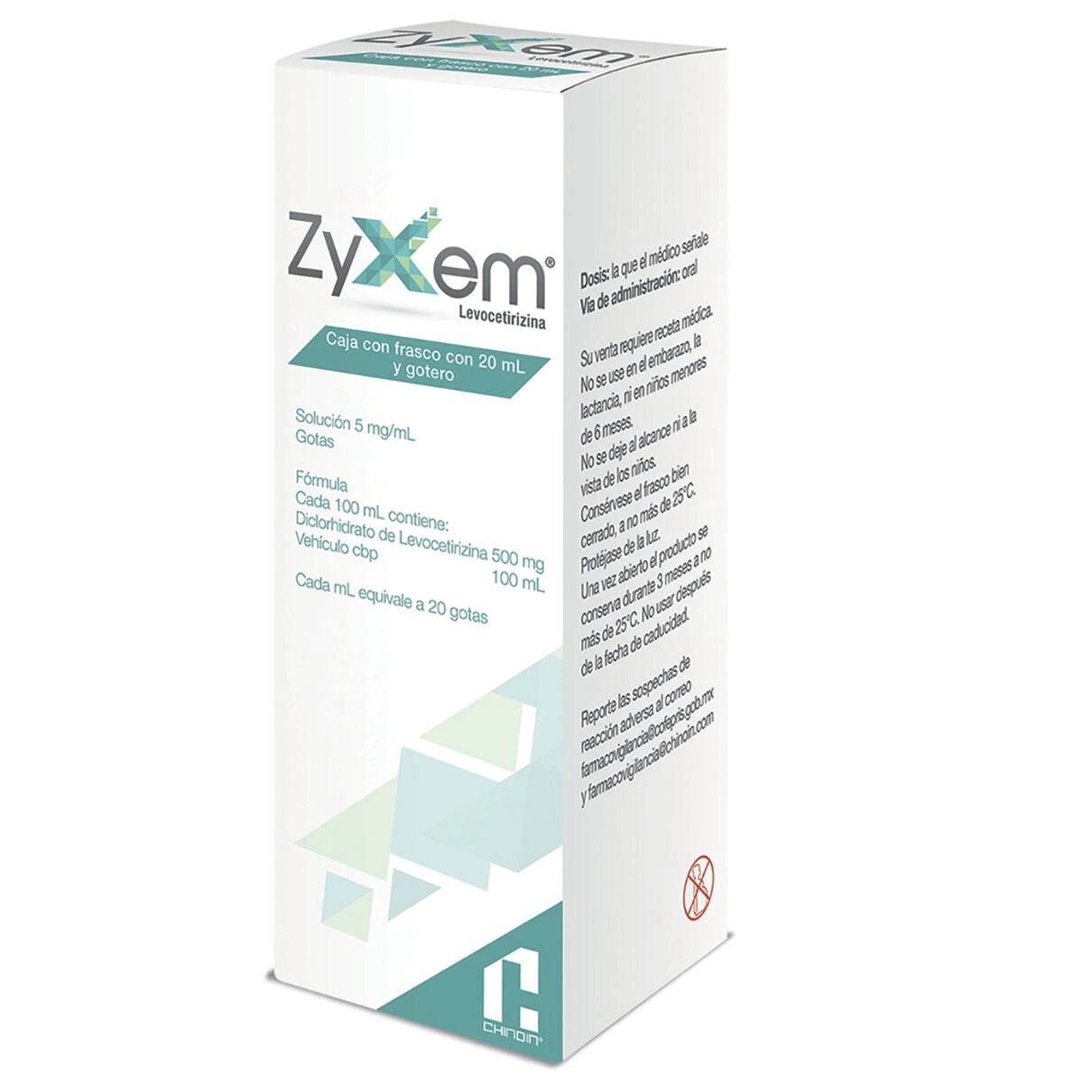ZYXEM 5 MG FCO GOTERO 20 ML