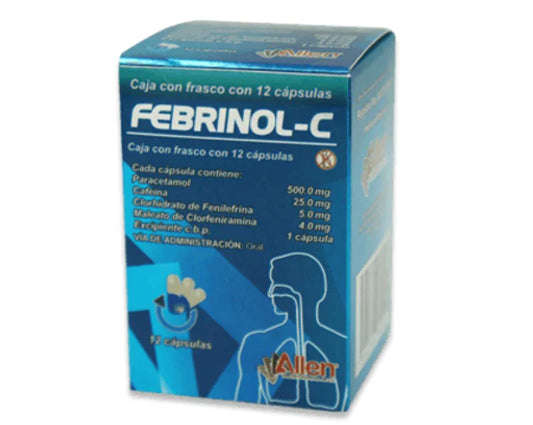 FEBRINOL-C CAP. 500 MG. CAJA C/FCO. C/12