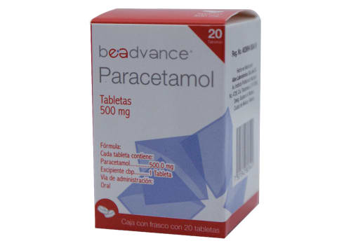 PARACETAMOL FCO 20 TAB 500MG