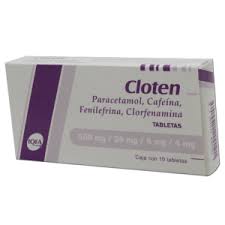 CLOTEN 10 TAB 500/25/5/4 MG