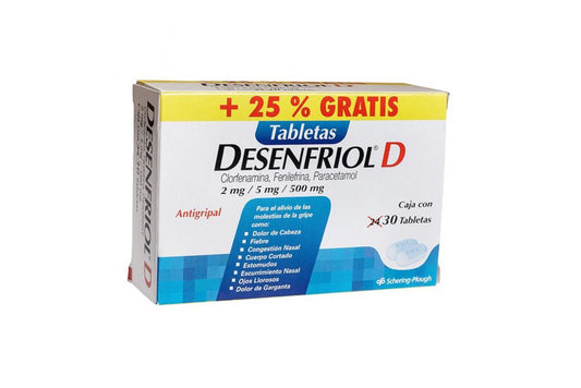 DESENFRIOL-D 2/5/500MG 30 TAB