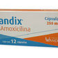 AMOXICILINA 250 MG 12 CAPS  LGEN