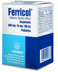 FERRICOL PED 600/10MG SUSP45ML PVO