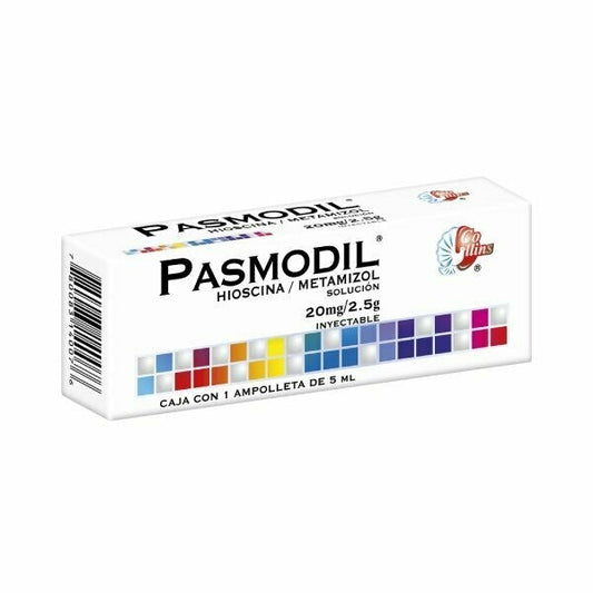 PASMODIL INY. 20 MG./2.5 G. CAJA C/1 AMP. C/5 ML.