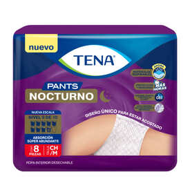 CALZ TENA PANT NOC CH/MED C/8